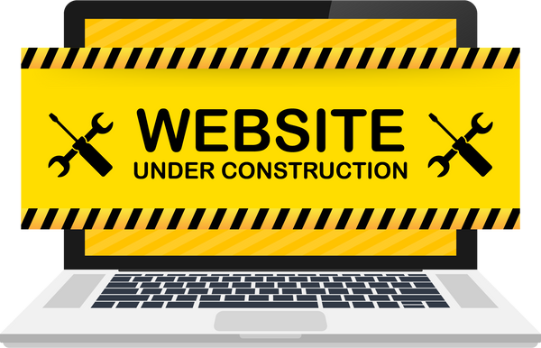 Website Under construction sign on laptop